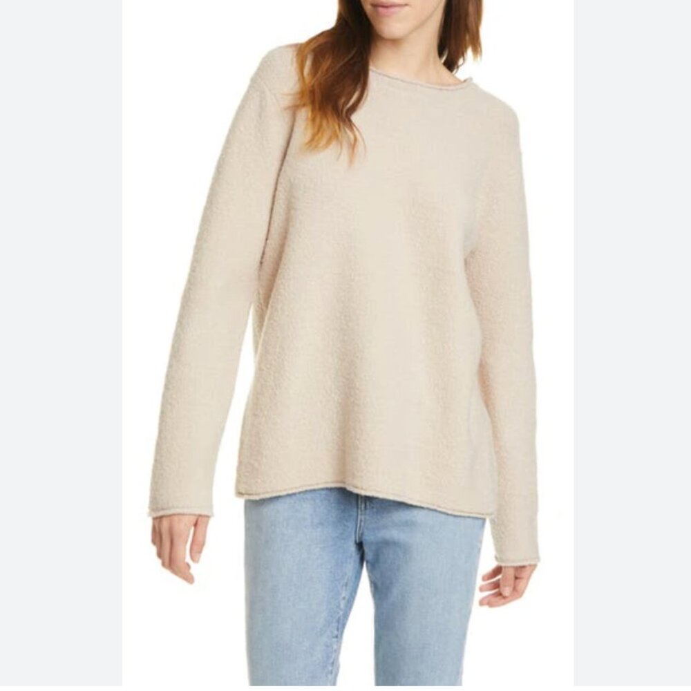 Jenni Kayne Crewneck Bouclè Wool Blend Sweater
